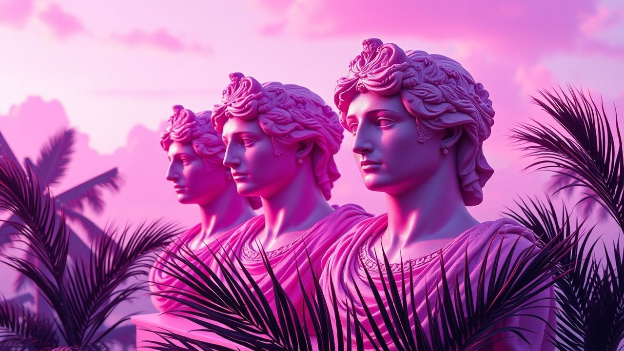 Arcane Vaporwave Roman Busts