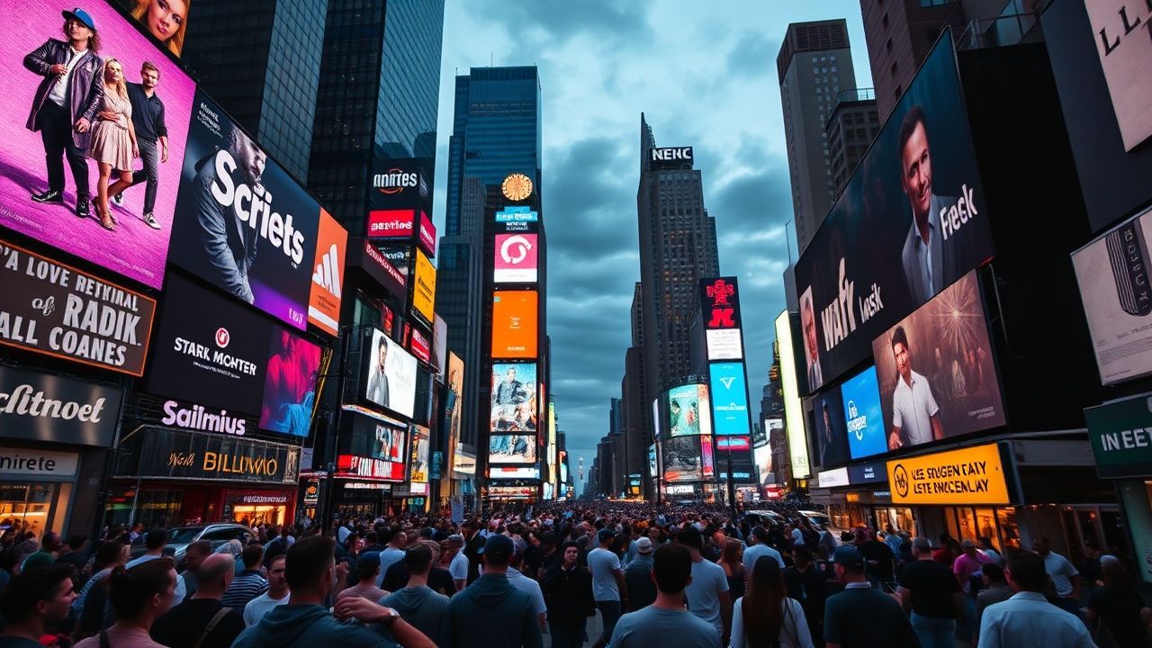 Resplendent Times Square Billboards by Night
