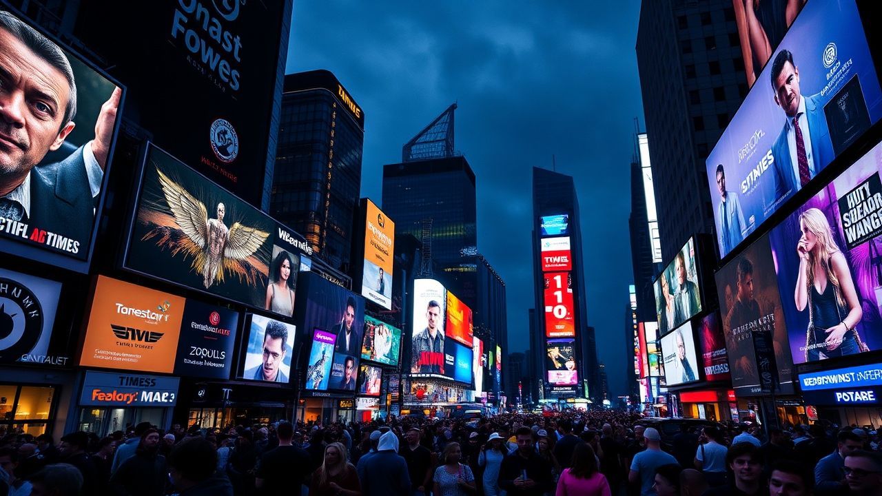 Brilliant Times Square Billboards by Night