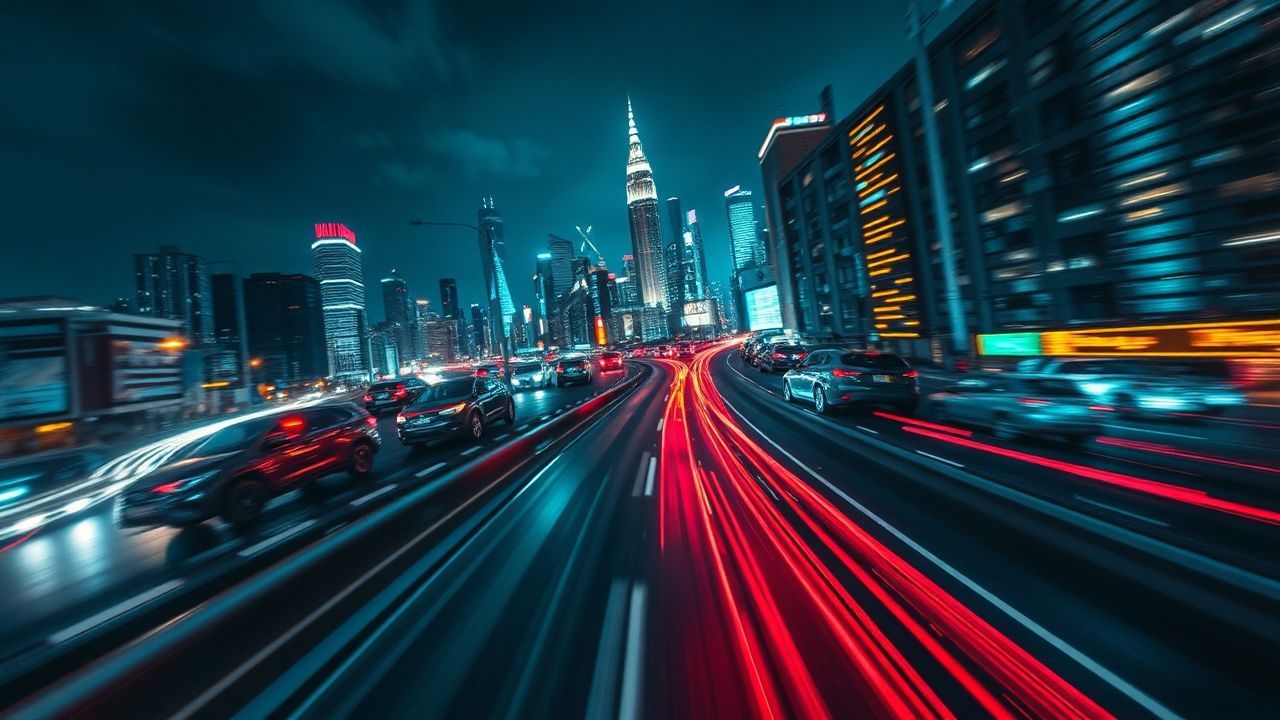 Majestic Outrun Drive City by Night