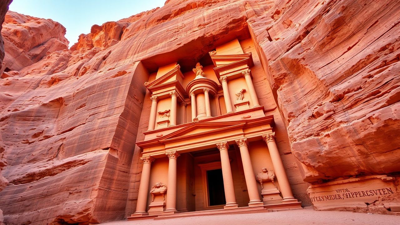 Fierce Petra Treasury Carved Ruins