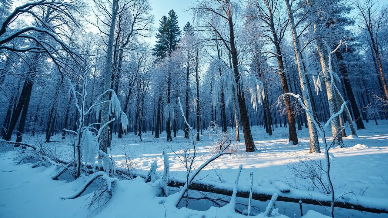 Captivating Forest Ice Covered Frozen
