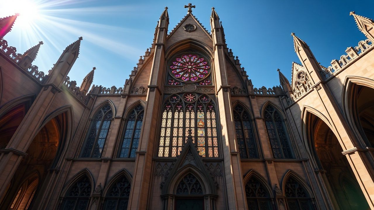 Mesmerizing Gothic Cathedral Buttresses Drama