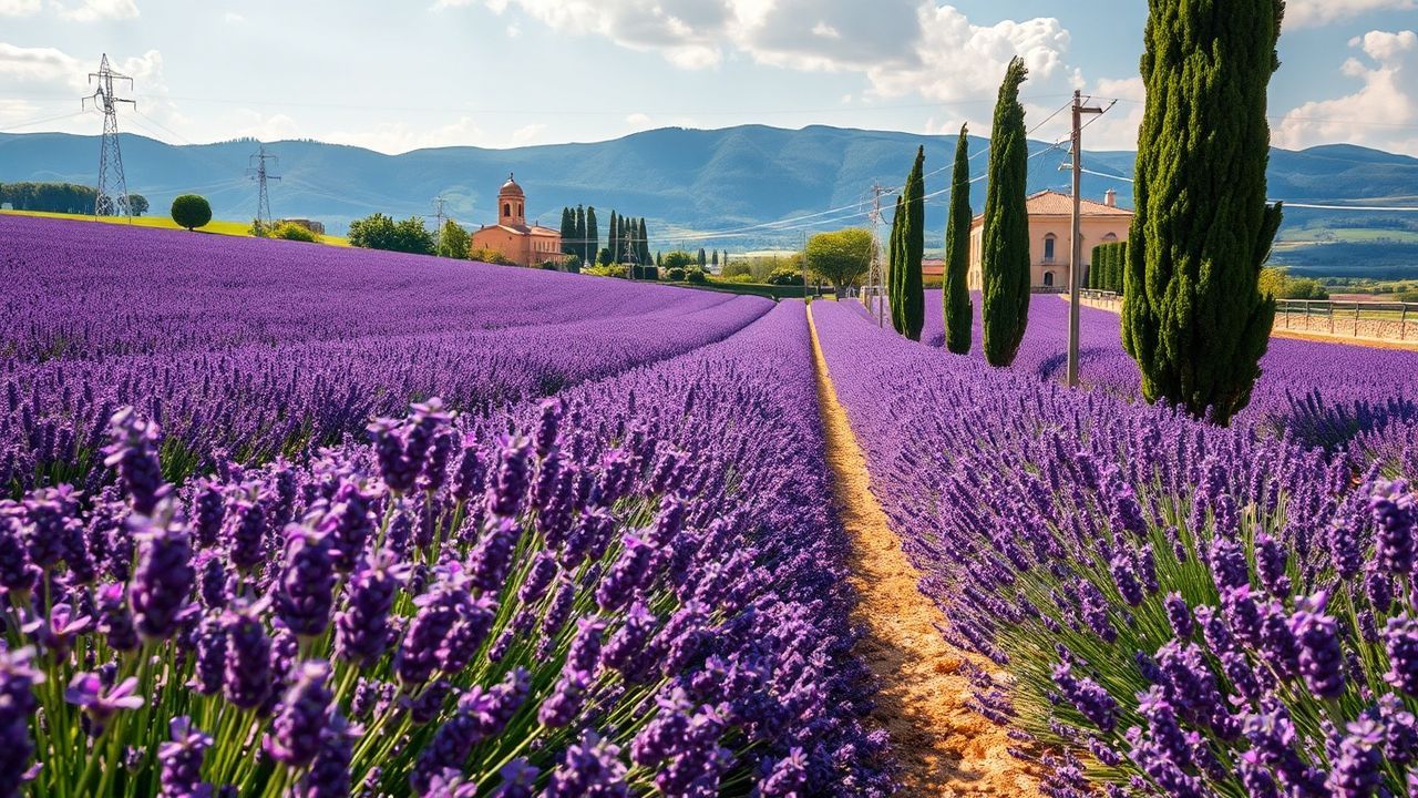 Majestic Provence Lavender Farmhouse in Summer