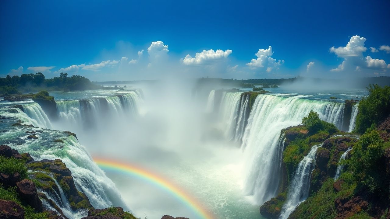 Cosmic Iguazu Falls Hundreds Panorama