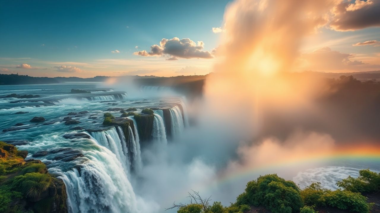 Legendary Iguazu Falls Hundreds Panorama