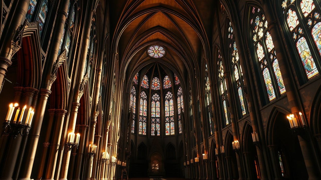 Enchanted Gothic Cathedral Candlelight Drama