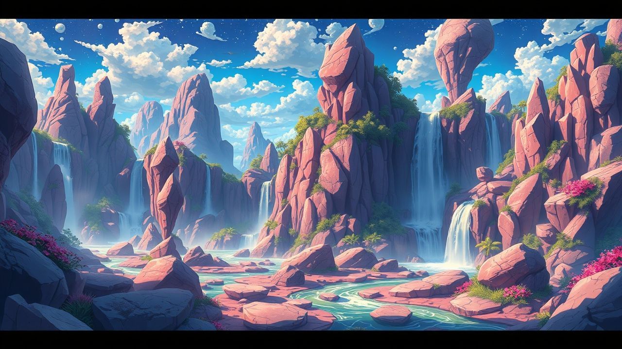 Spectacular Fantasy Landscape Floating Magic