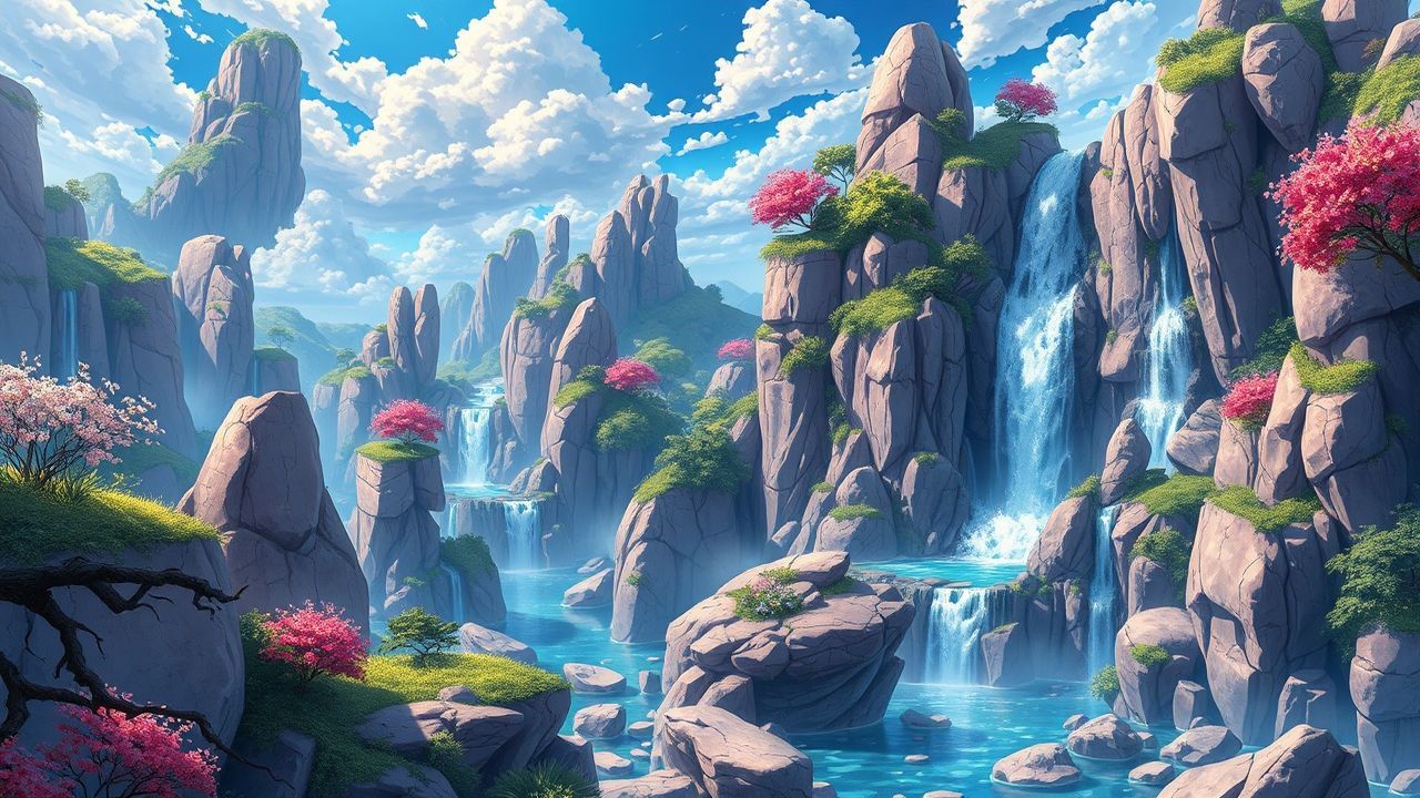 Haunting Fantasy Landscape Floating Magic