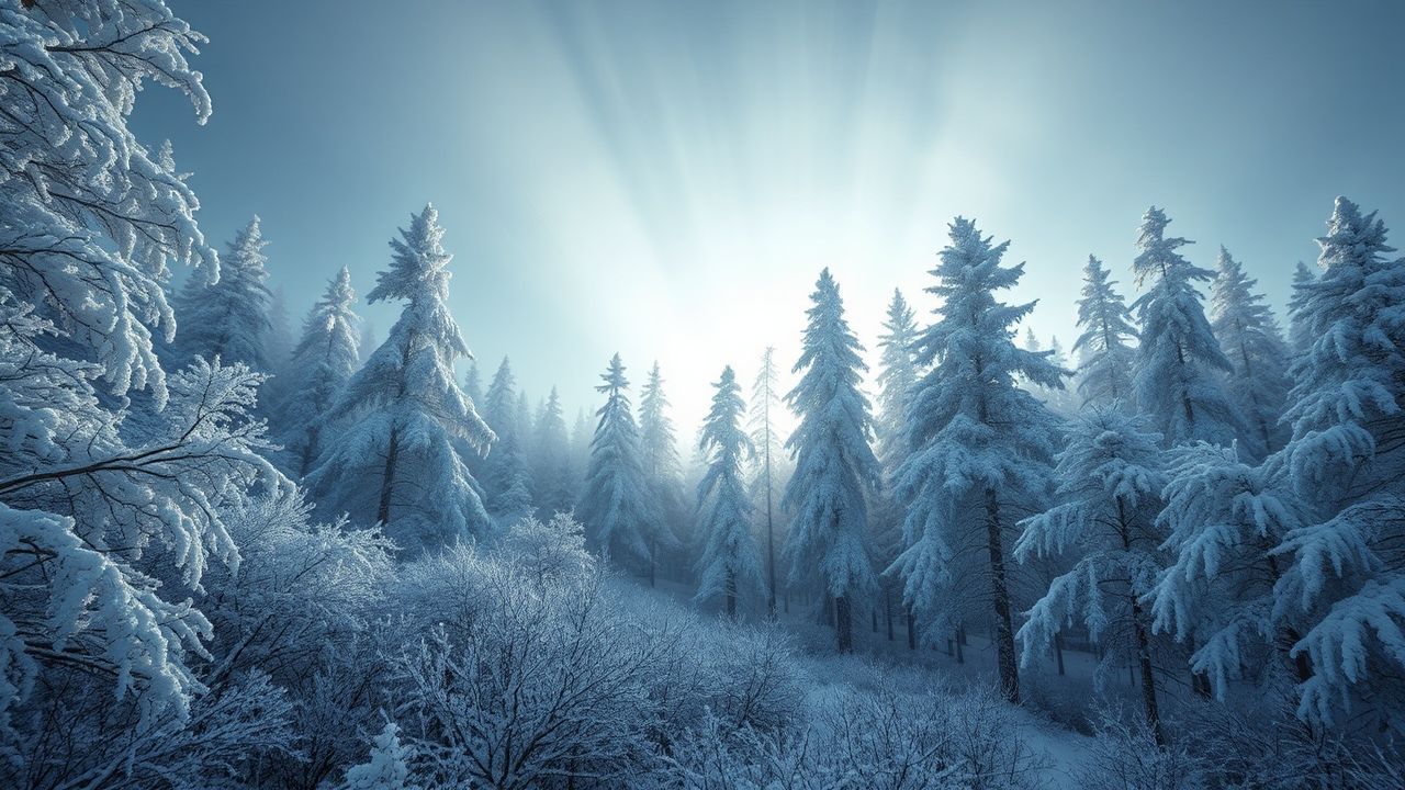 Extraordinary Forest Ice Covered Frozen