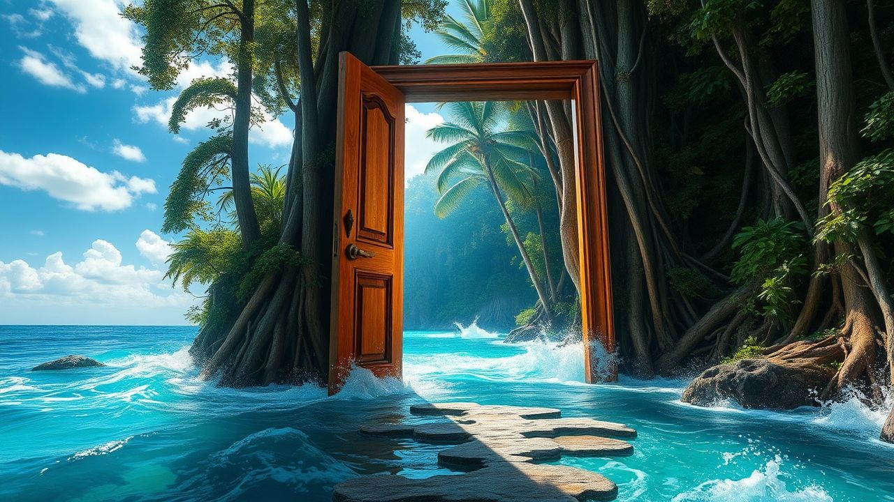 Serene Door Ocean Opening