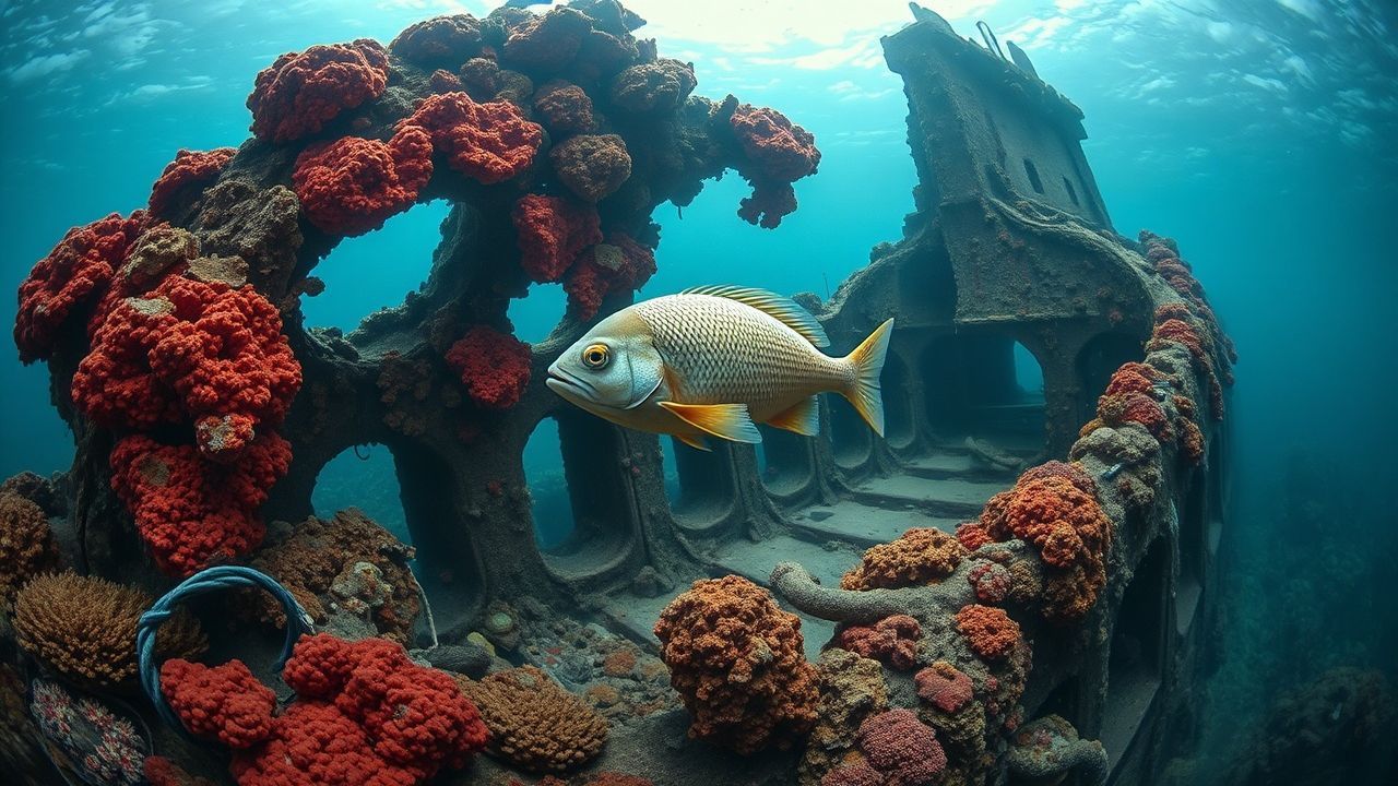 Lush Shipwreck Coral Encrusted