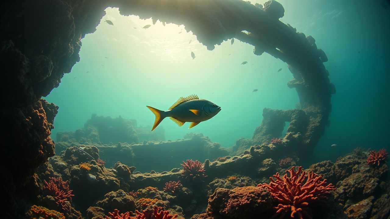 Vivid Shipwreck Coral Encrusted