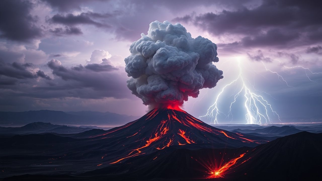 Mesmerizing Volcanic Lightning Eruption