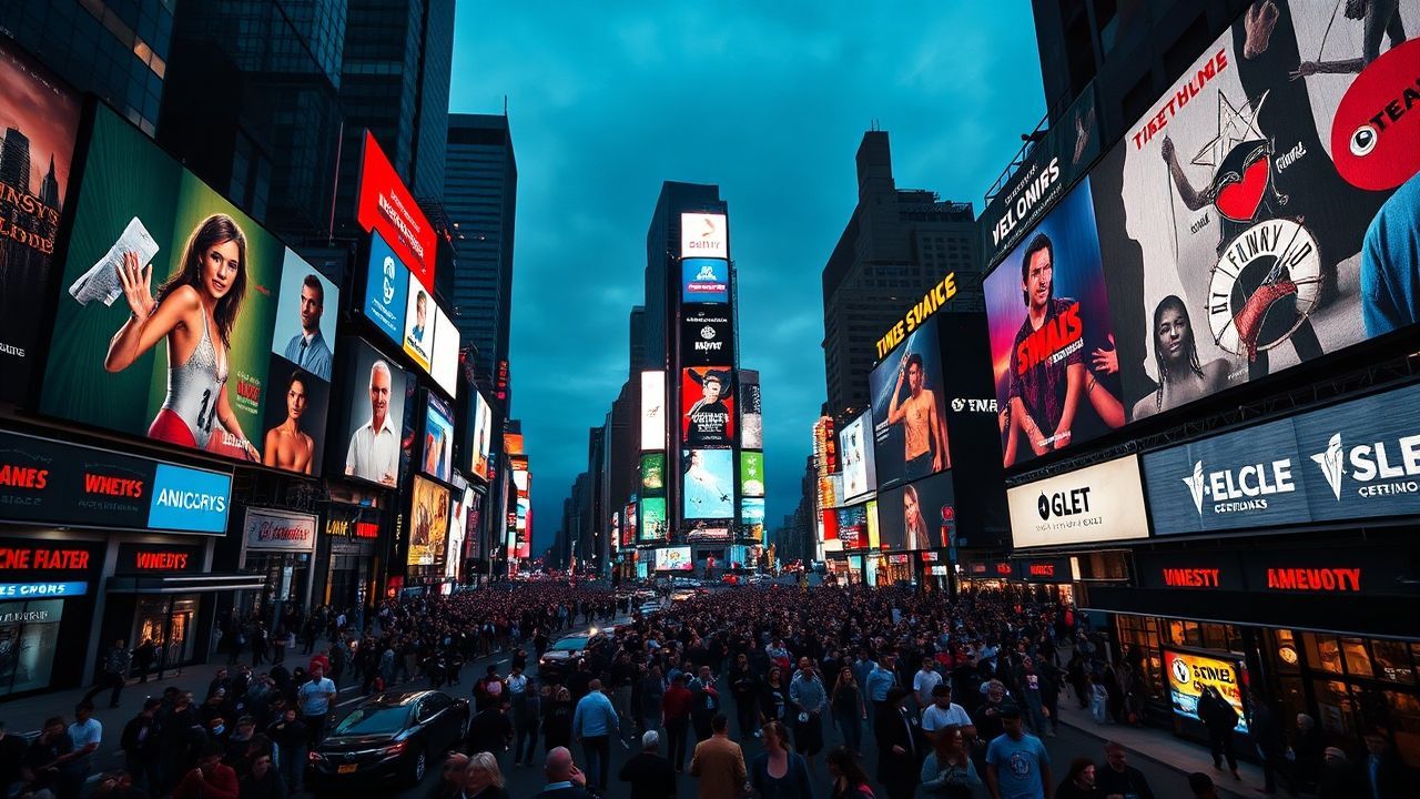 Legendary Times Square Billboards by Night