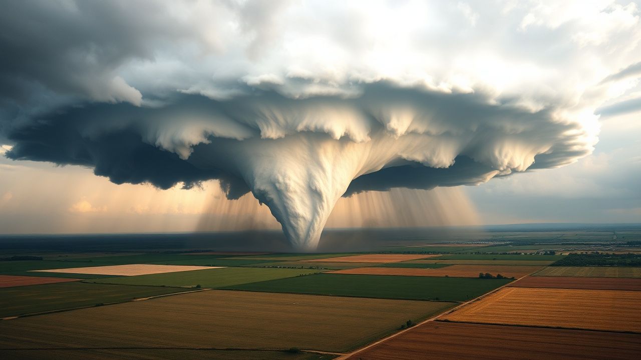 Immense Tornado Supercell Structure Drama