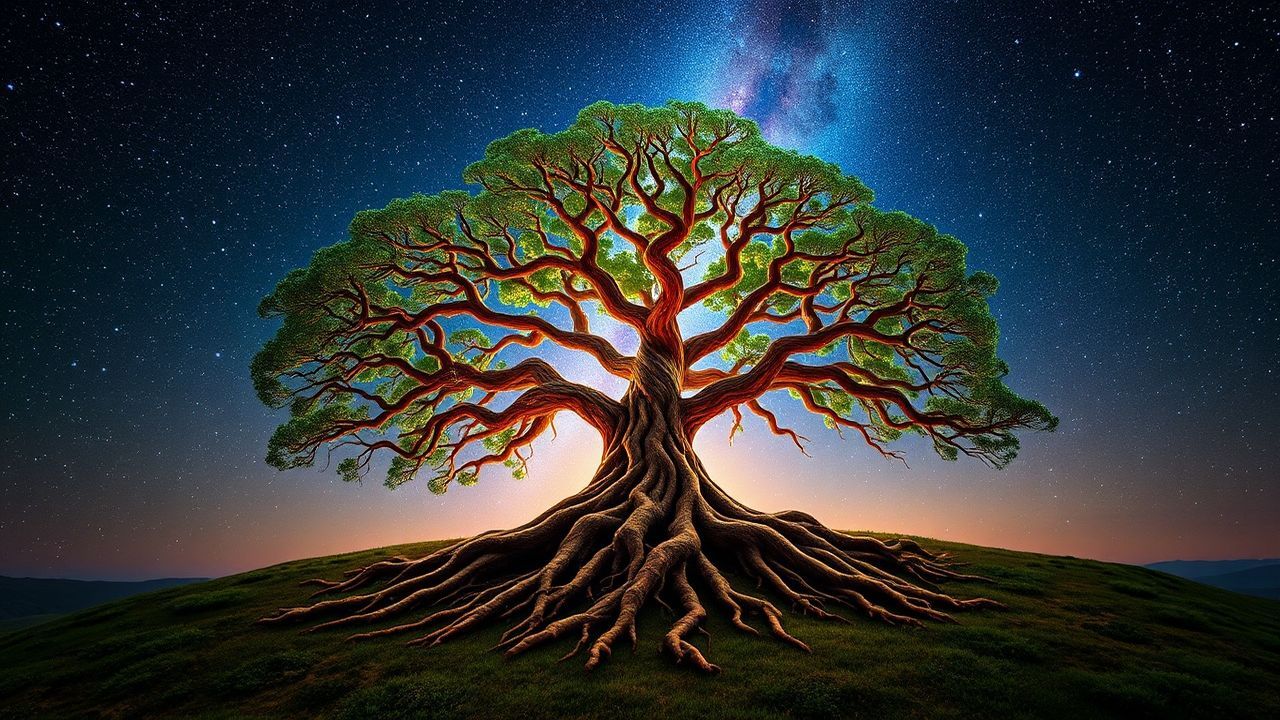 Spectacular Yggdrasil World Tree by Night