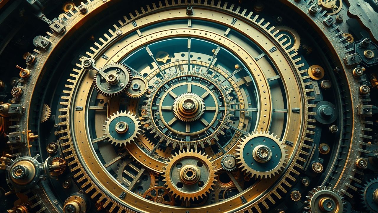 Vivid Clockwork Mechanism Gears