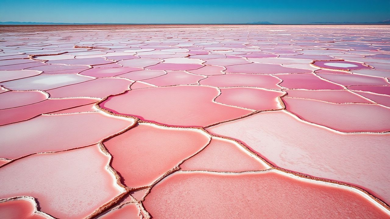 Phenomenal Salt Ponds Pink from Above