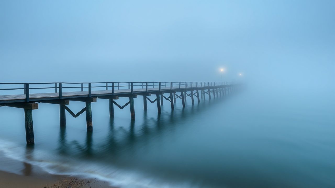 Brilliant Foggy Pier Disappearing