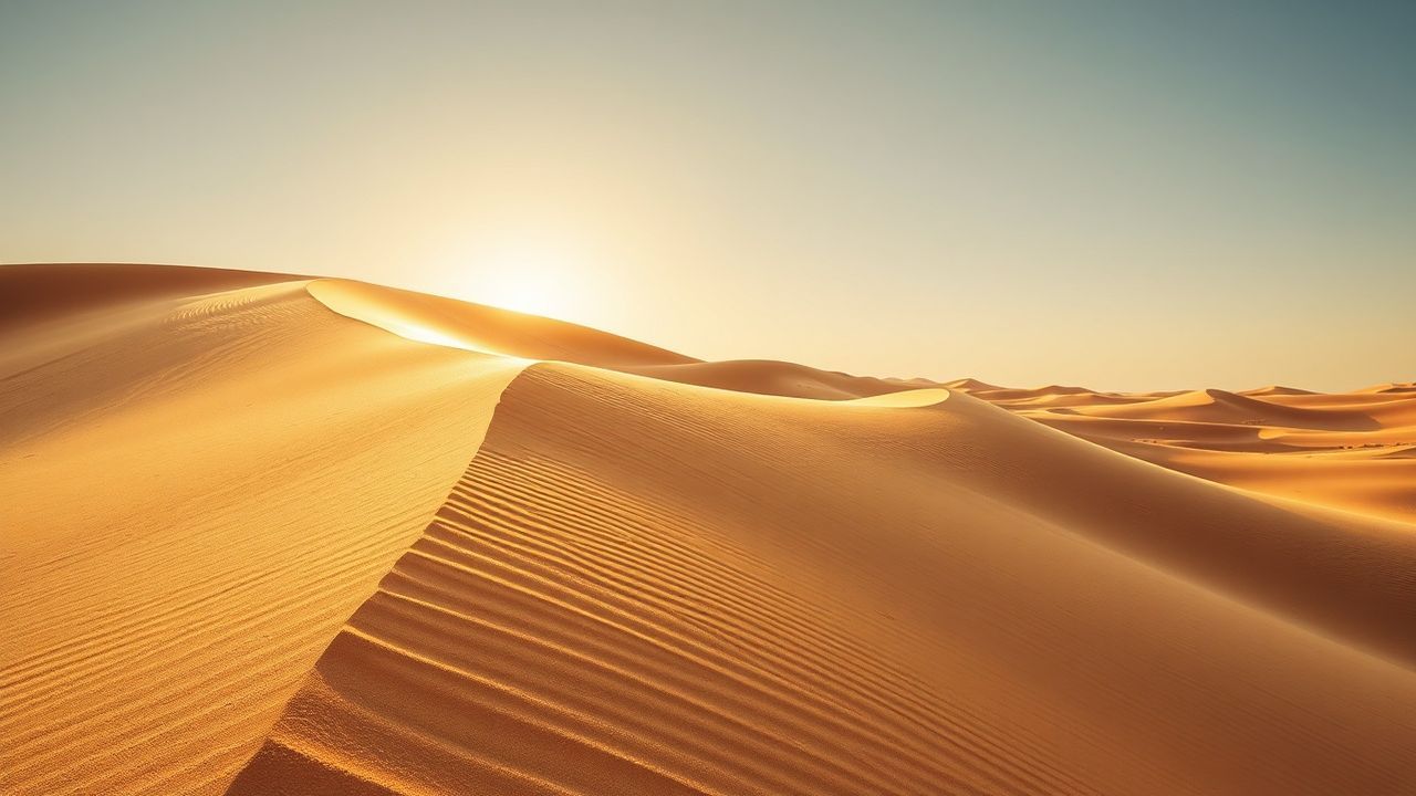 Majestic Sand Dune Curve in Golden Light