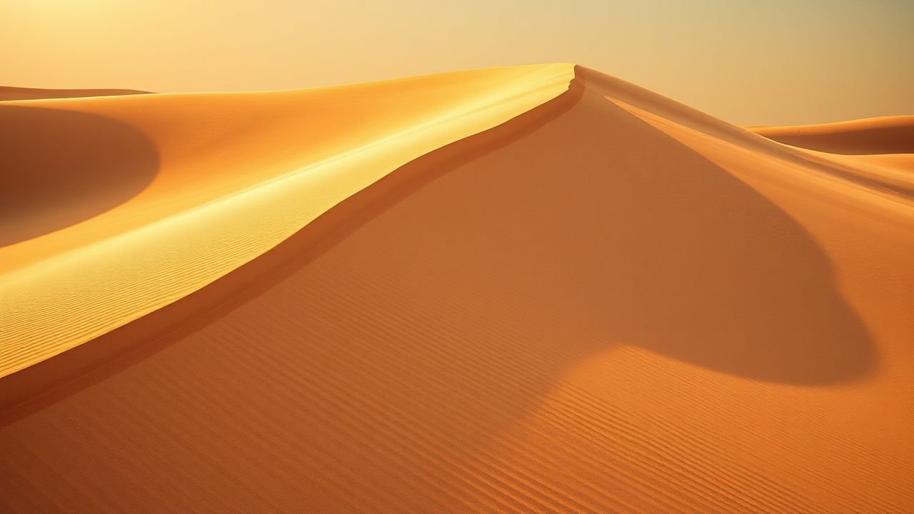 Subtle Sand Dune Curve in Golden Light