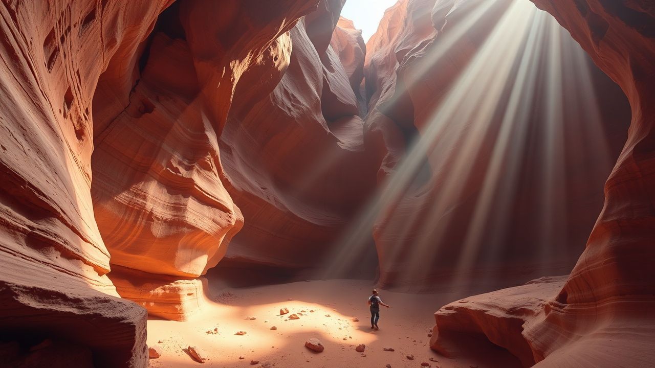 Sweeping Slot Canyon Narrow Glow