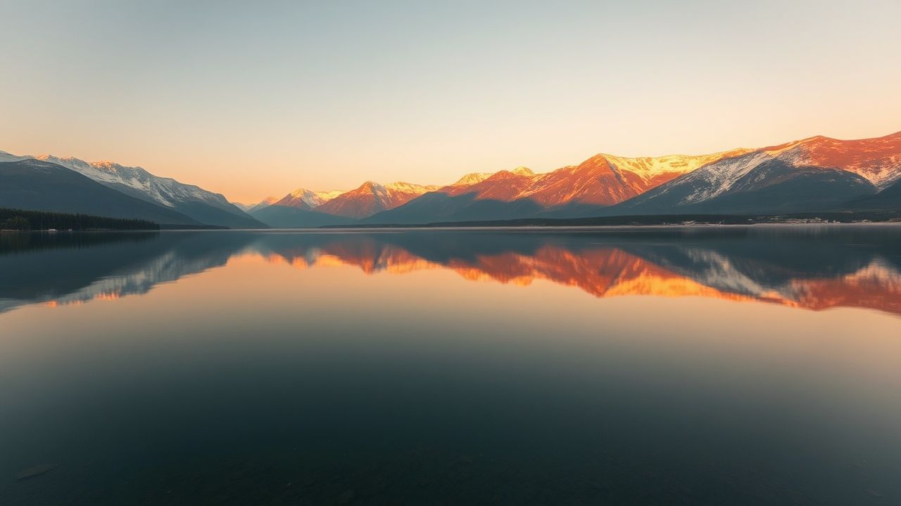 Glorious Lake Mirror Mountains Reflections