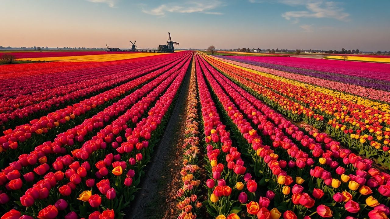 Awe-Inspiring Tulip Fields Netherlands from Above