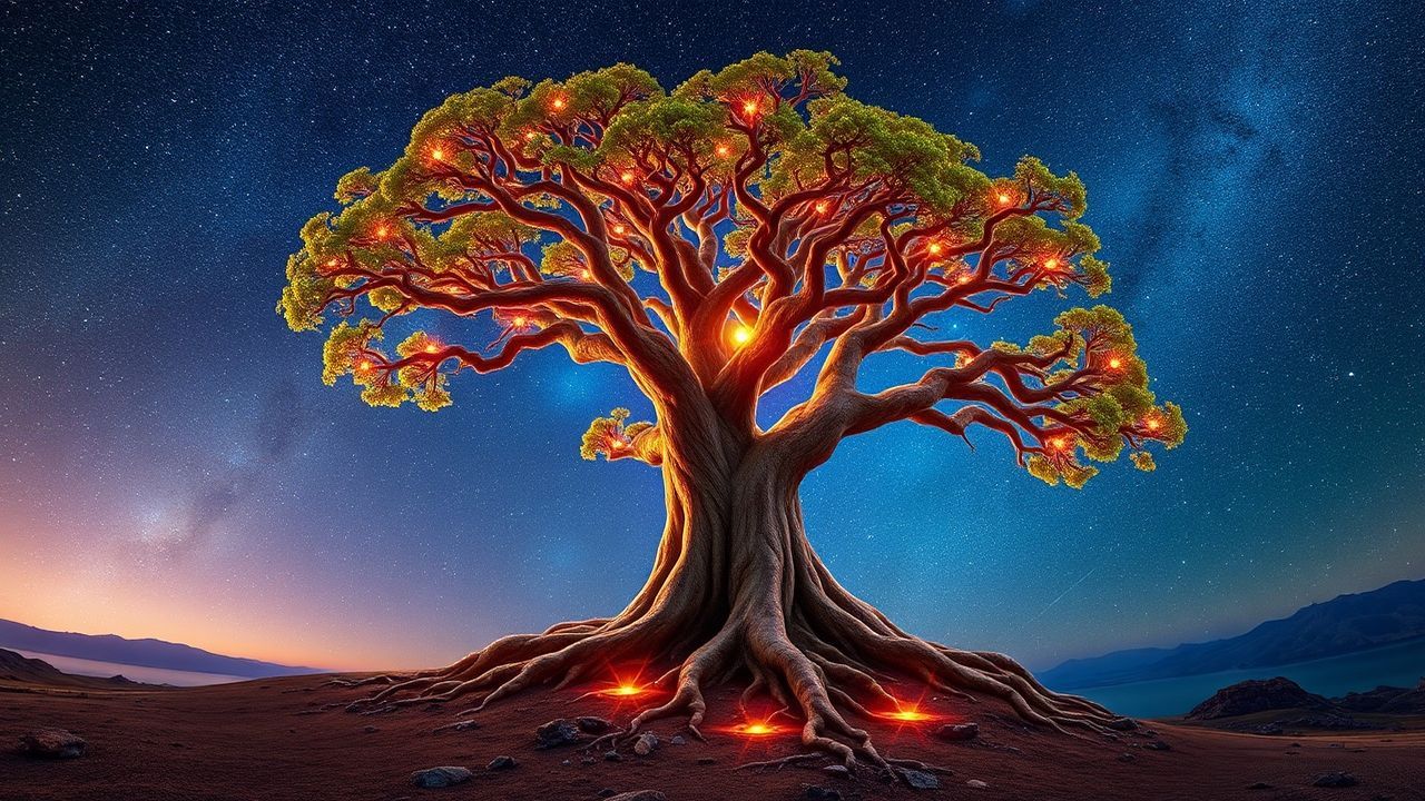 Exquisite Yggdrasil World Tree by Night