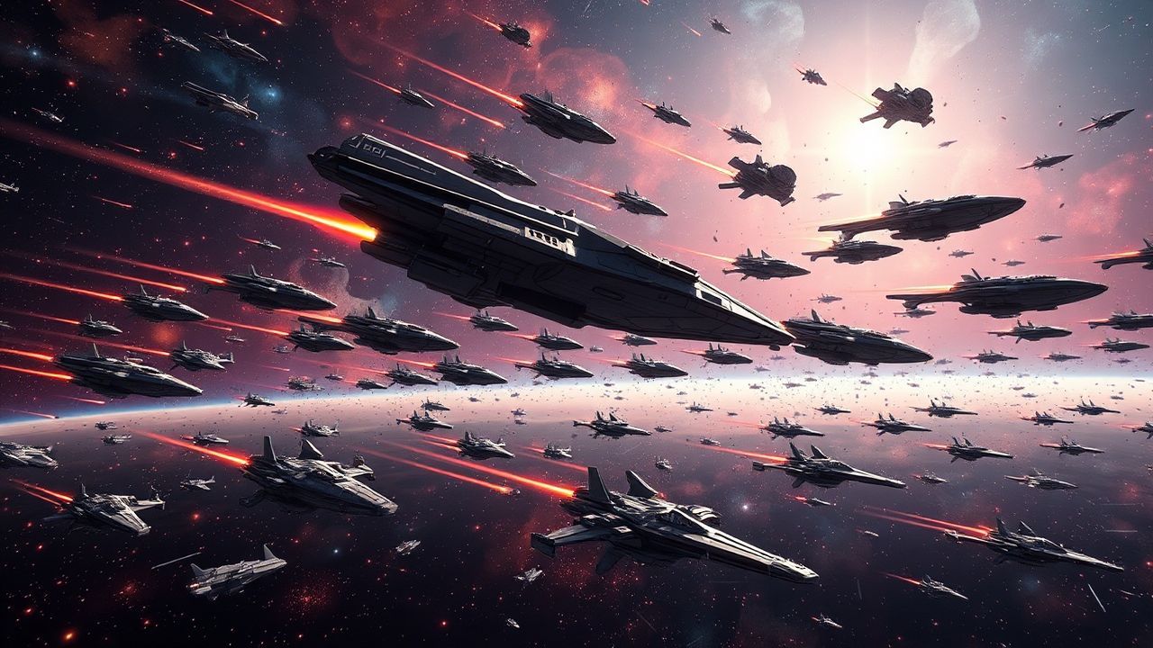 Dazzling Space Fleet Hundreds