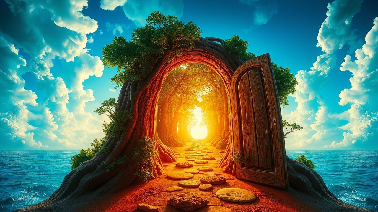 Lustrous Door Ocean Opening