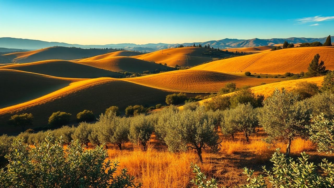 Haunting Tuscany Olive Grove in Golden Light