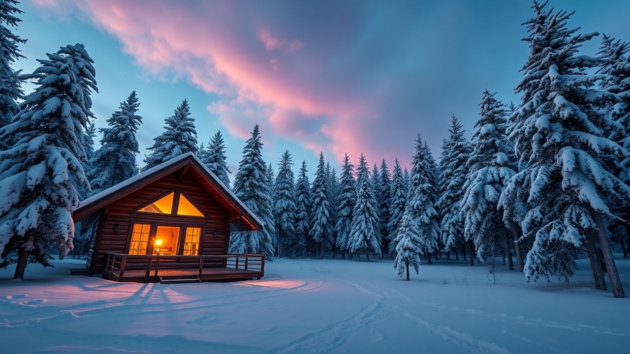 Mystical Scandinavian Cabin Isolation in Winter