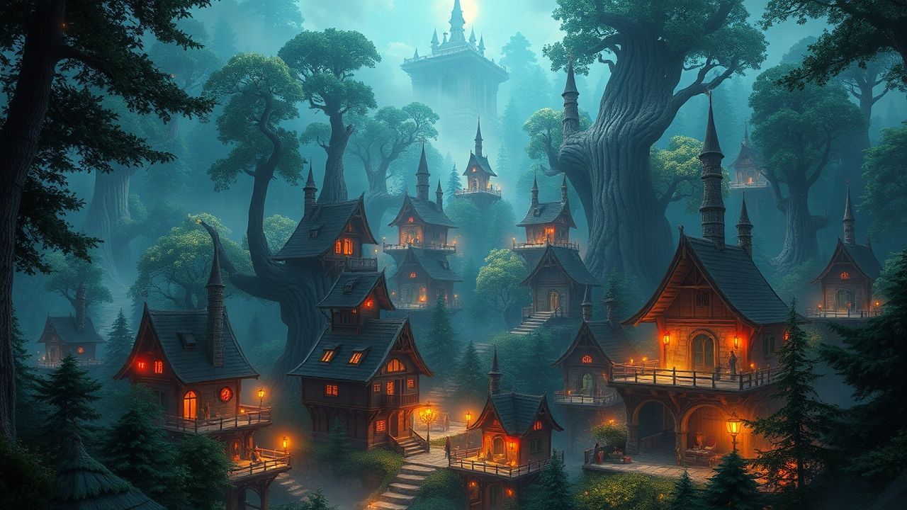Captivating Elven City Treehouses Magic