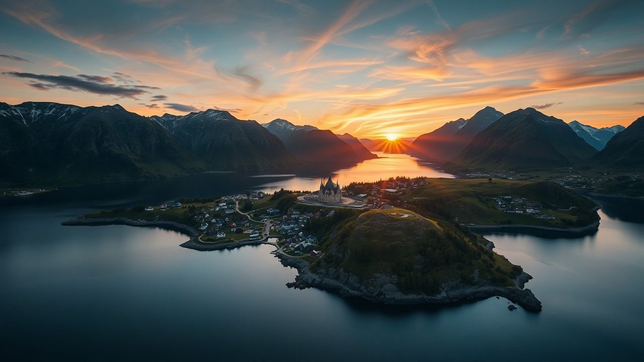 Sprawling Norway Lofoten Islands Drama