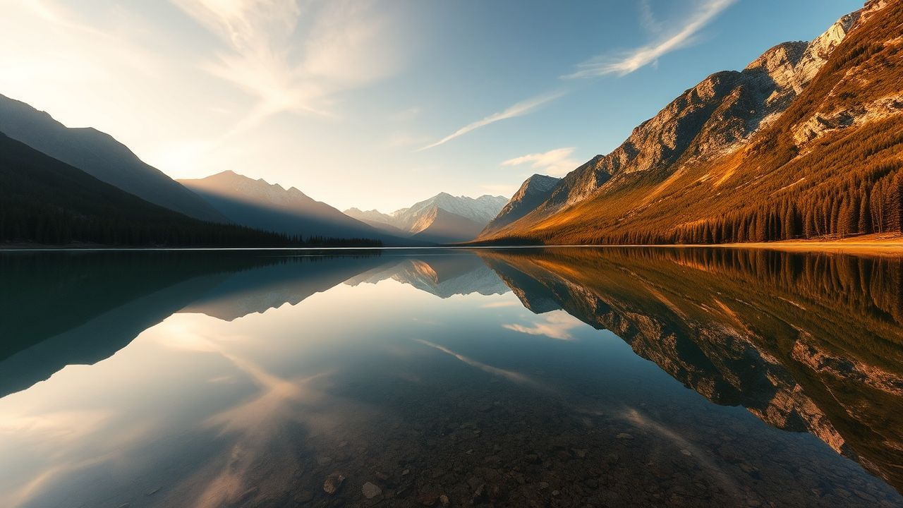 Stunning Lake Mirror Mountains Reflections