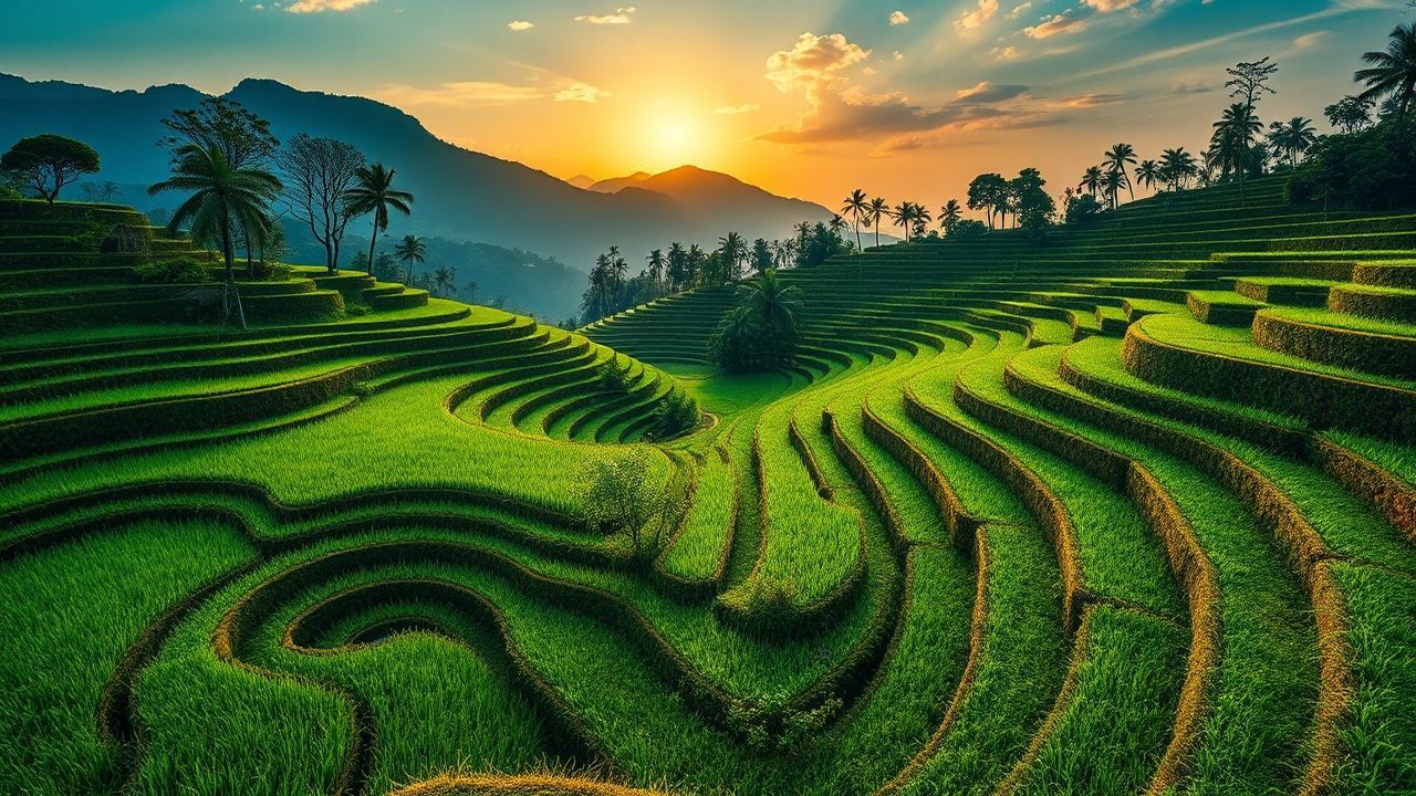 Enchanting Bali Rice Terraces Reflections