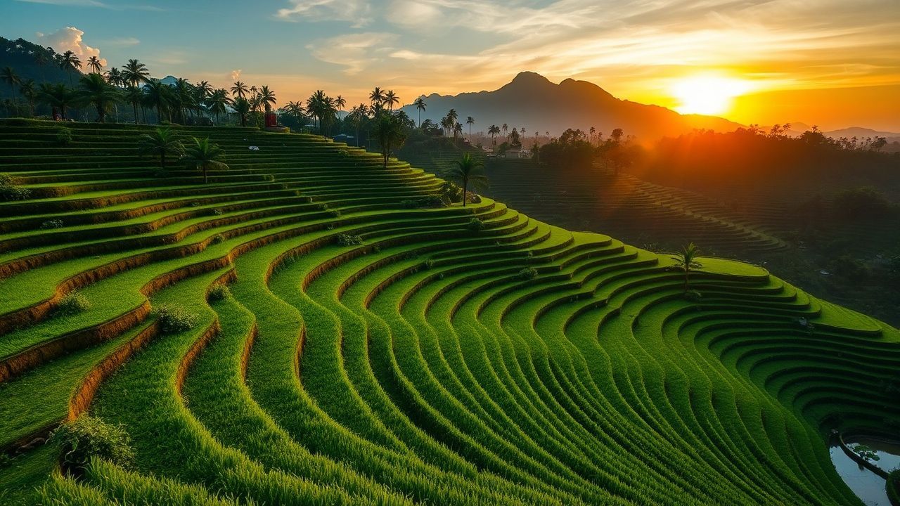 Vivid Bali Rice Terraces Reflections