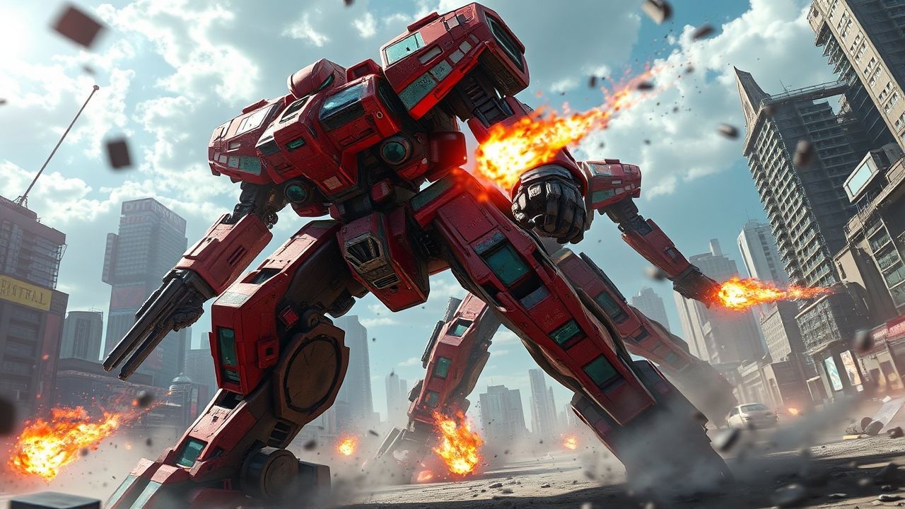 Dramatic Mech Battle Giant