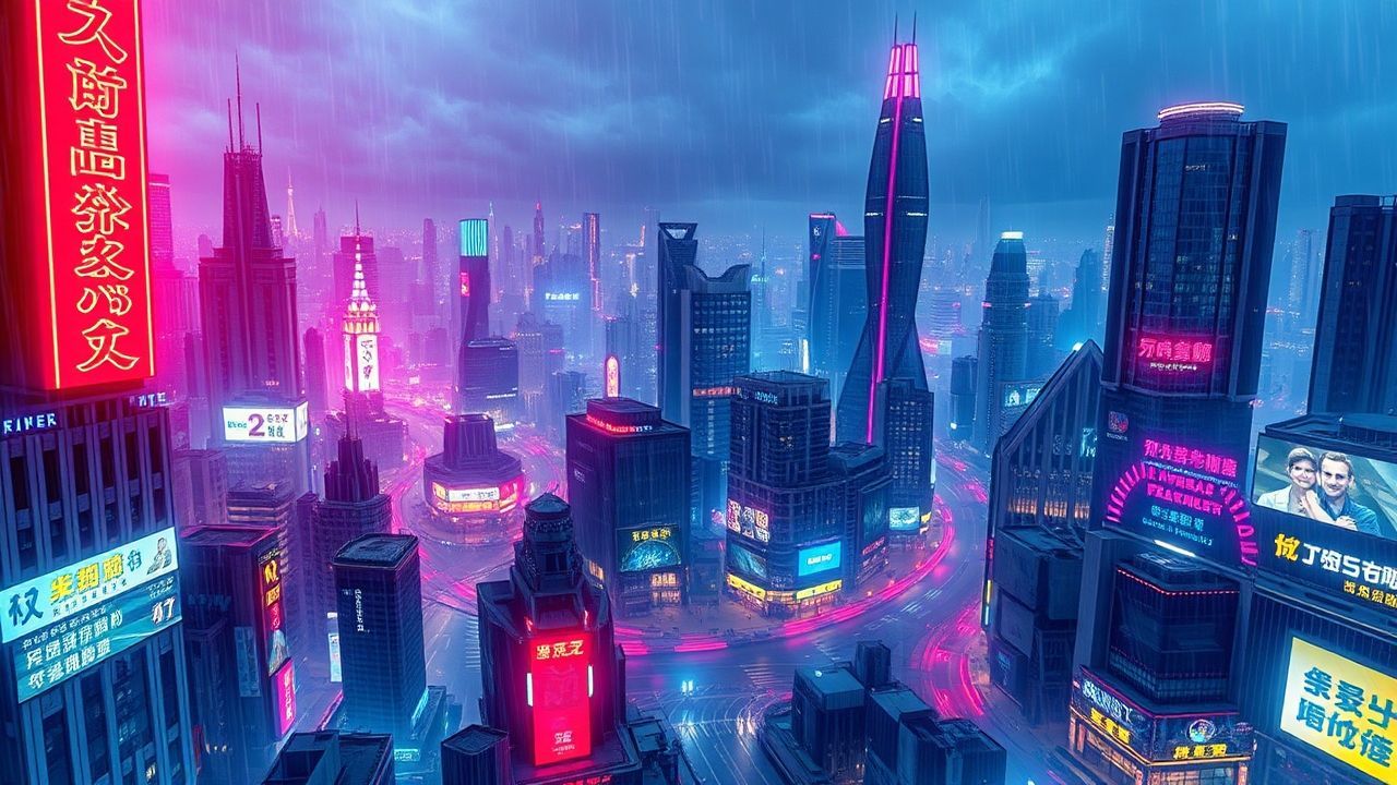 Ornate Cyberpunk Megacity Endless Neon Dreams