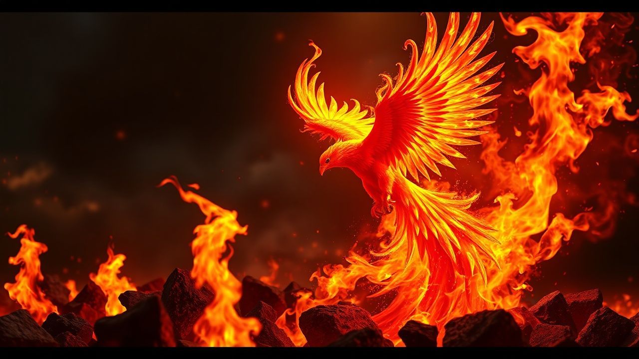 Vibrant Phoenix Rising Ashes Magic