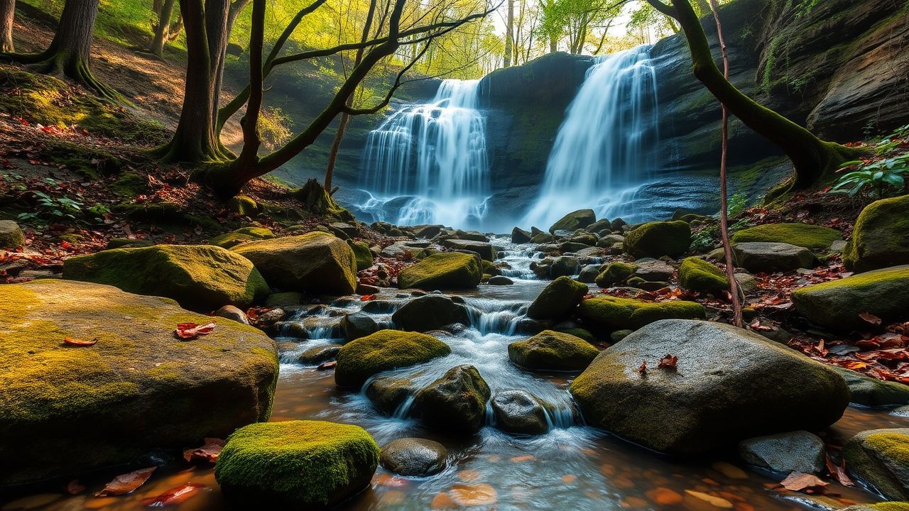 Majestic Forest Stream Mossy Serenity