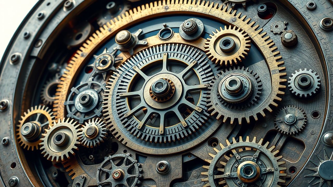 Striking Clockwork Mechanism Gears