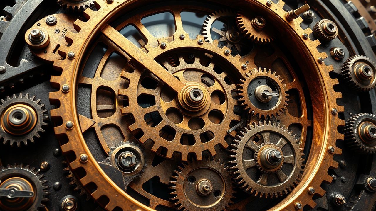 Sweeping Clockwork Mechanism Gears