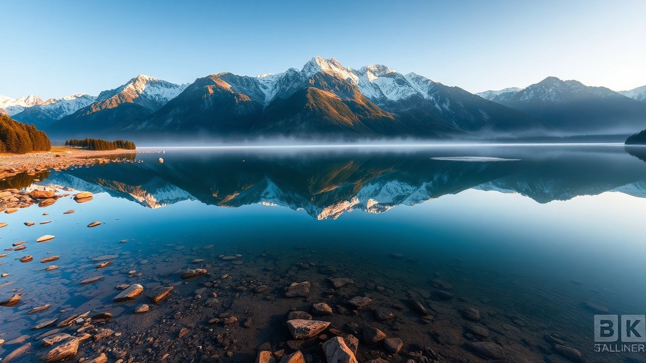 Sublime Lake Mirror Mountains Reflections