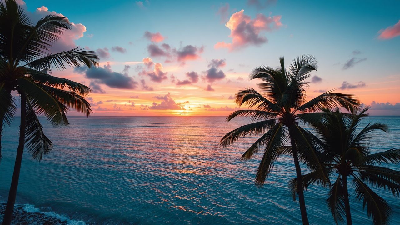 Haunting Palm Silhouettes Orange at Sunset