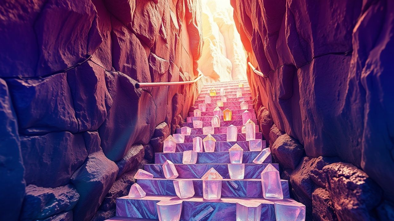 Sprawling Bismuth Staircase Rainbow Crystal