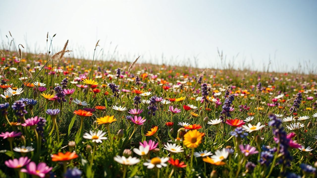 Dazzling Meadow Wildflowers Carpet in Spring