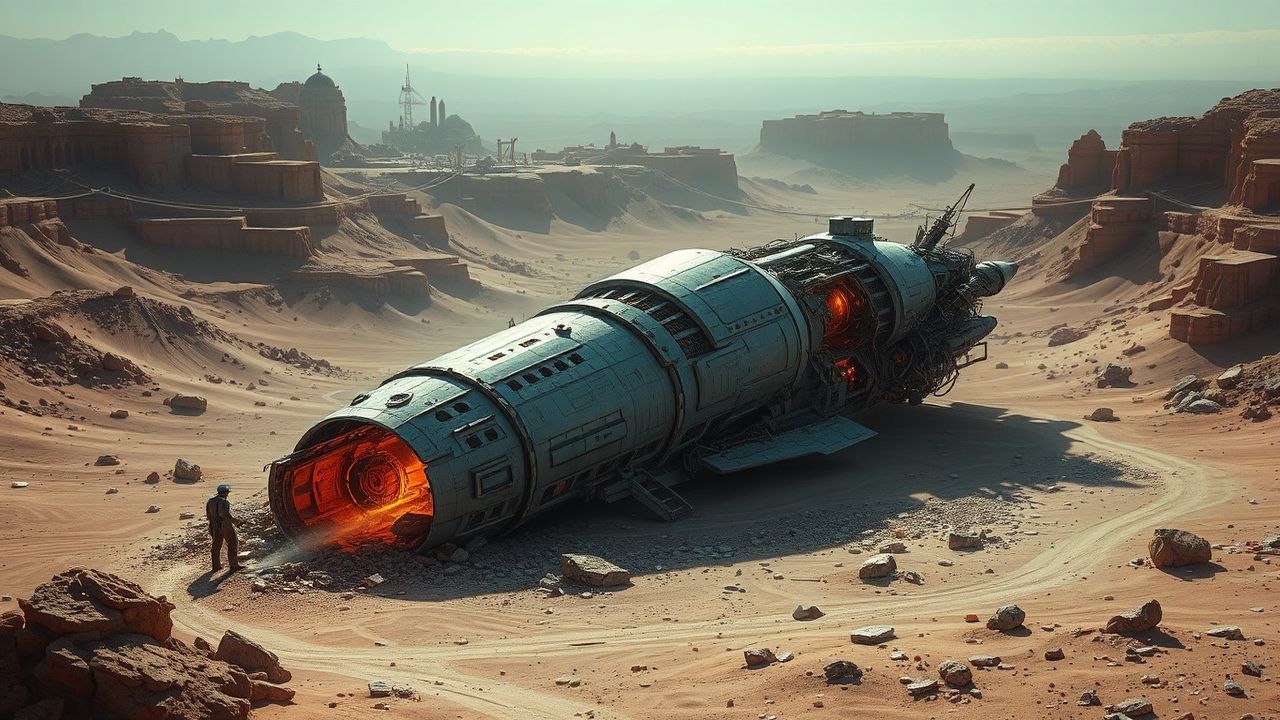 Golden Crashed Alien Ship Ruins